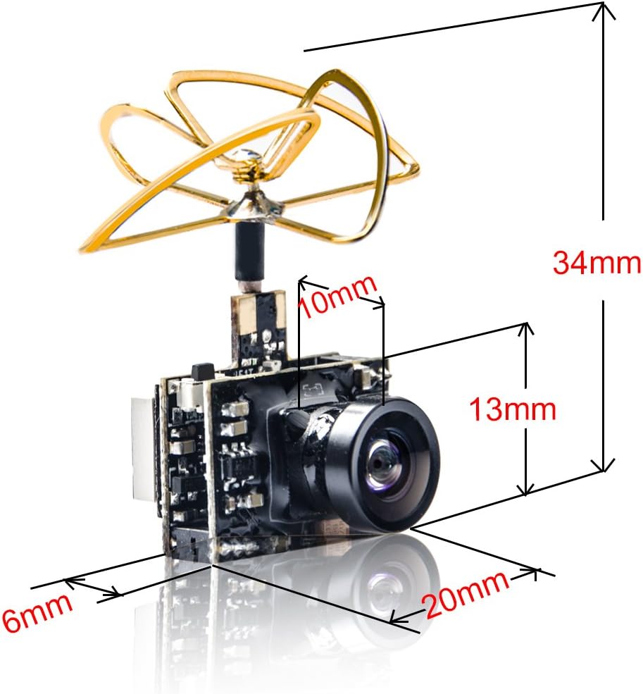 AKK A2 5.8Ghz 200mW FPV Transmitter Raceband 600TVL 1/4 Cmos Mini FPV Micro AIO Camera with Clover Antenna for FPV Drone