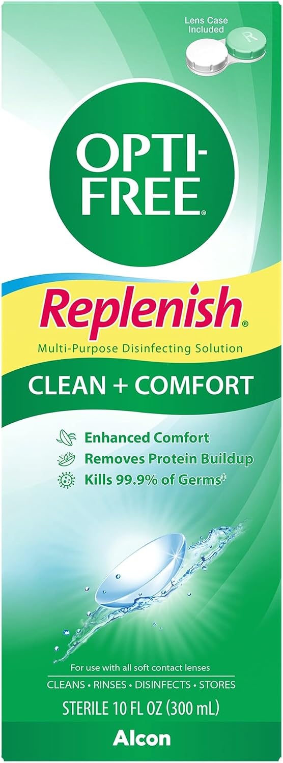 OPTI-FREE Replenish Multi-Purpose Contact Lens Solution, 10 Fl Oz