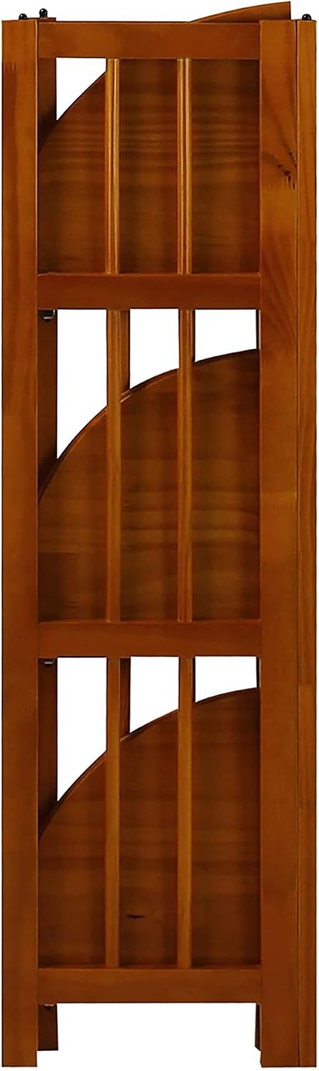Casual Home 3-Shelf Folding Stackable Bookcase (27.5" Wide)-Walnut