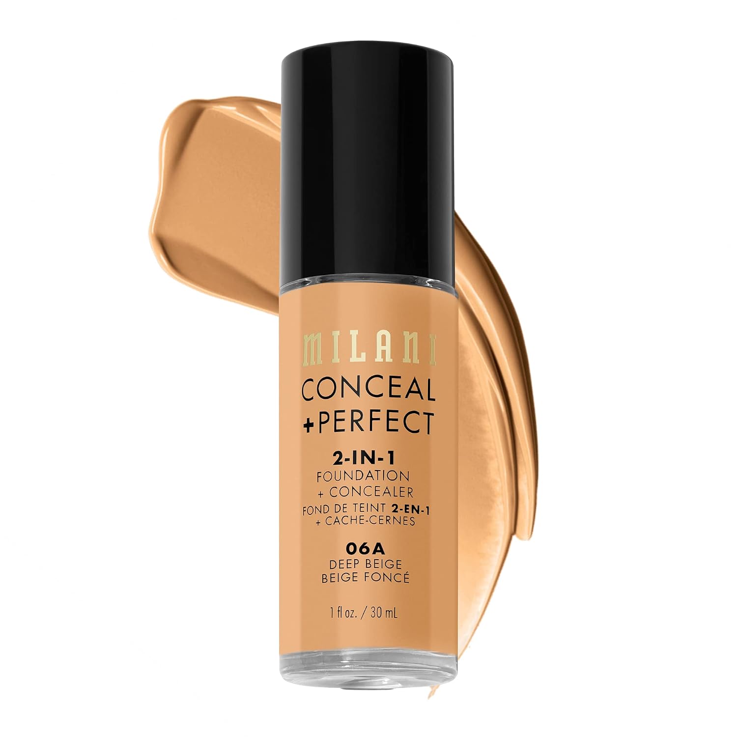 Milani Conceal + Perfect 2-in-1 Foundation + Concealer Makeup -13-Chestnut | Medium-To-Full Coverage, Natural-Matte Finish. Under Eye Corrector, Cover Redness & Imperfections. Waterproof & Sweat-Proof.