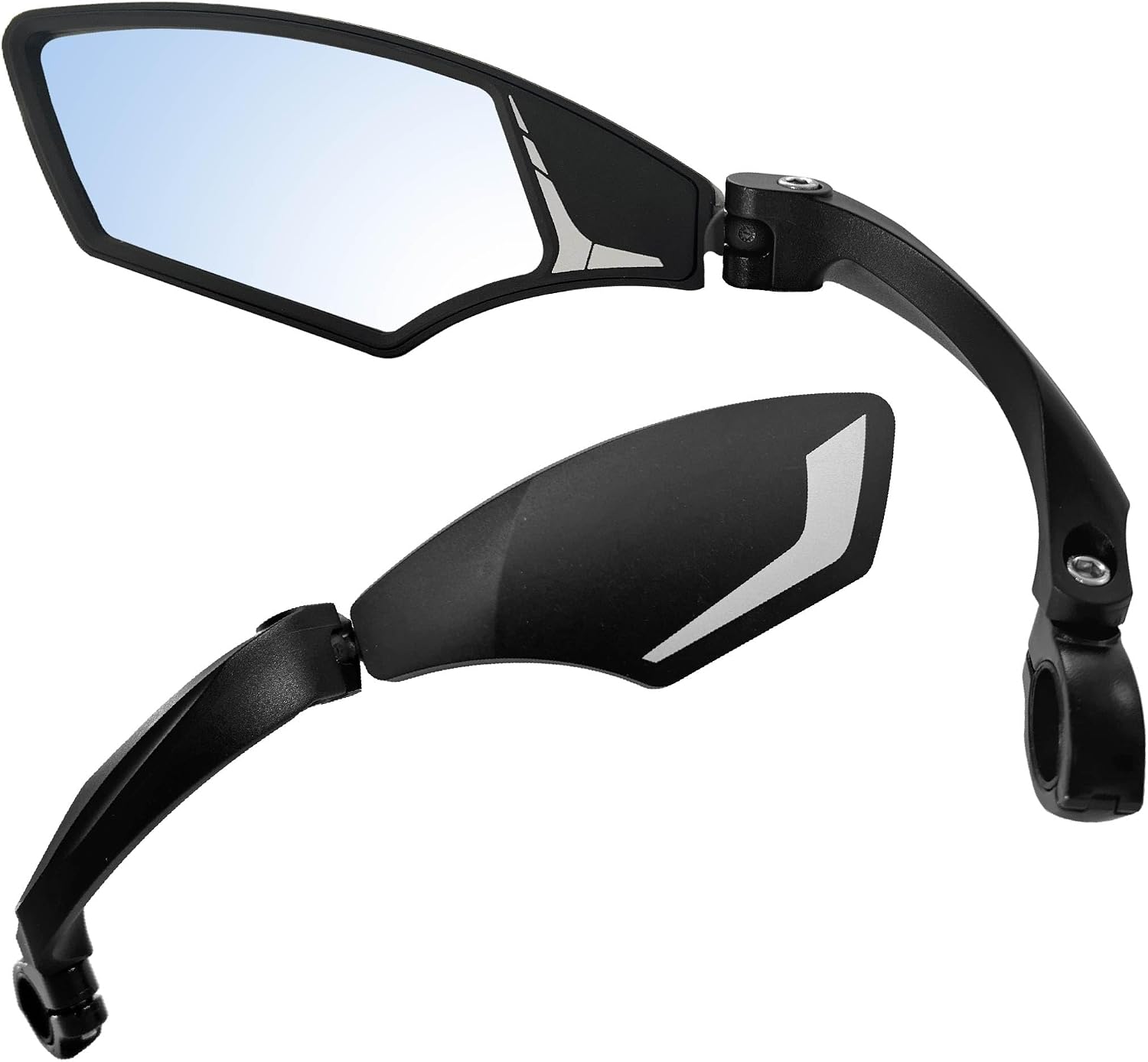 Hafny Handlebar Bike Mirror – HD Glass, Wide Angle, Adjustable 360° Rear View – Shatterproof, Anti-Glare, Premium, MTB, E-Bike, and Commuter Cycling Safety, HF-MR095 (Silver Left)