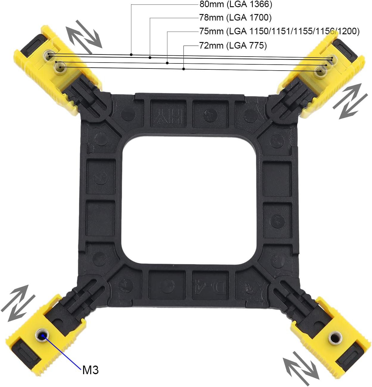 Adjustable Backplate for Intel LGA 775 1150 1155 1156 1200 1366 1700 | Universal Motherboard Backplate, CPU Heatsink Mounting Base