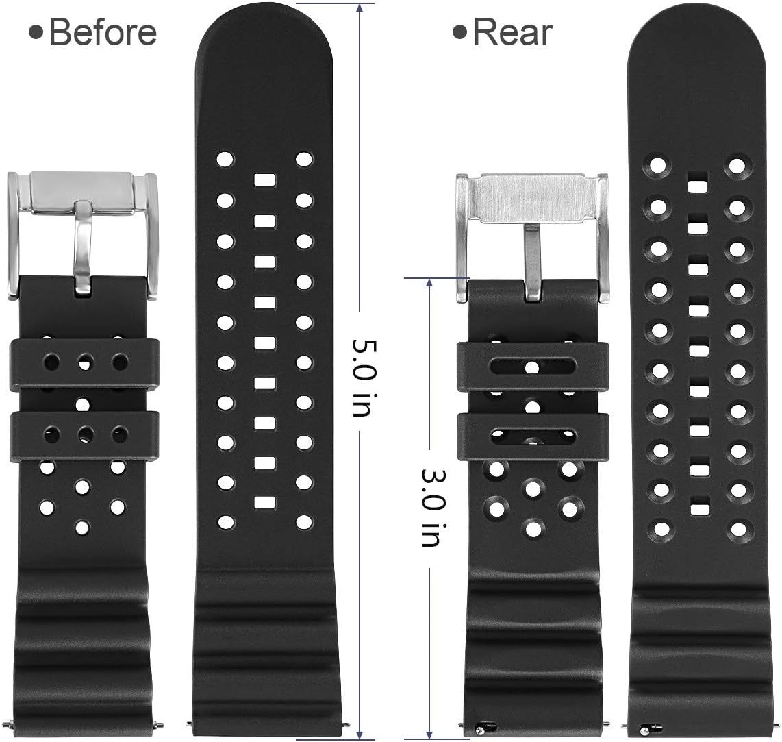 HUAFIY Silicone Watch Band 20mm22mm24mm FKM Rubber Watch Band for Men Women