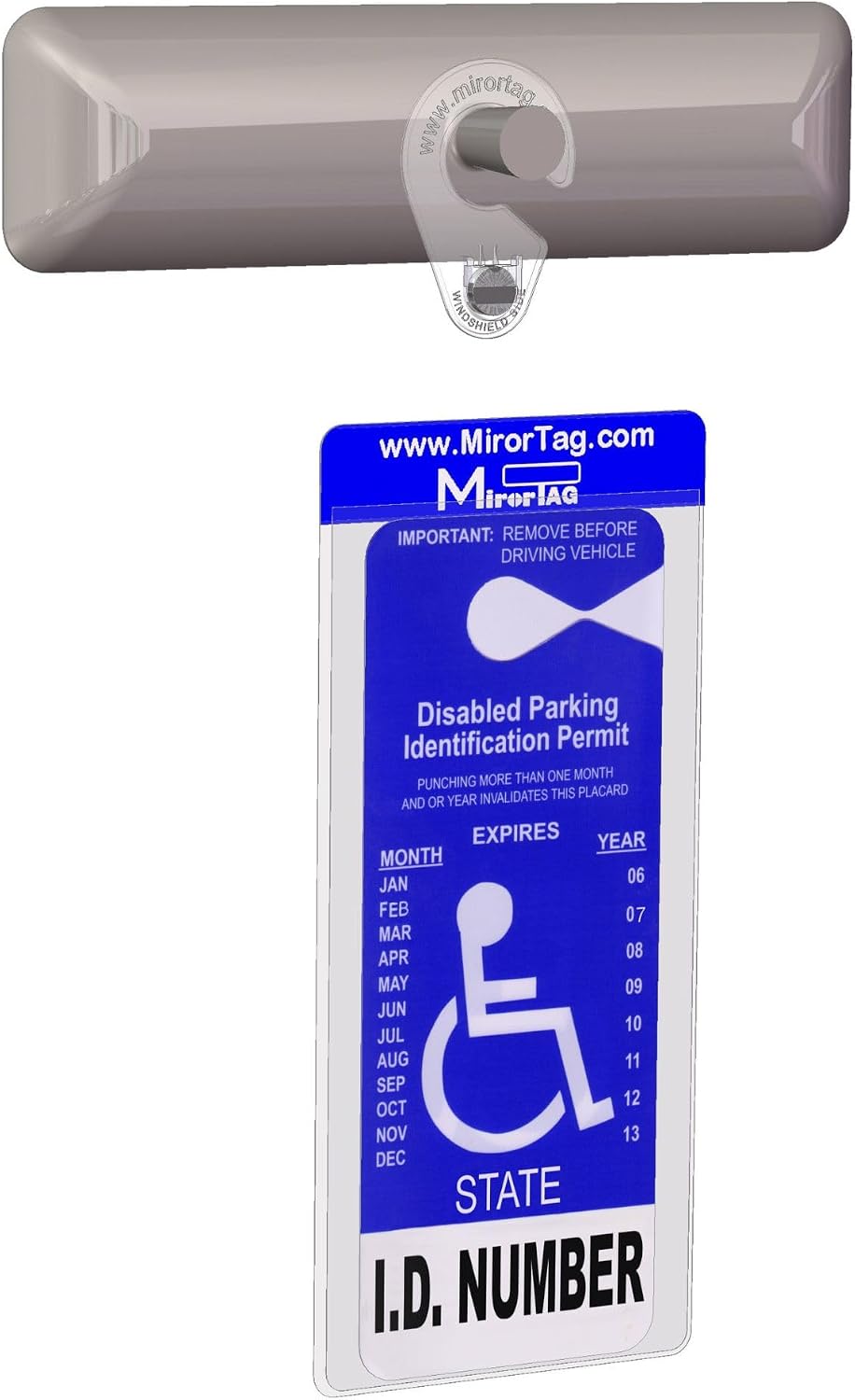 Silver by JL Safety- Handicap Parking Placard Holder, Magnetically Display & Put Away Your Disabled Permit Tag with Eyes Closed. Made in USA