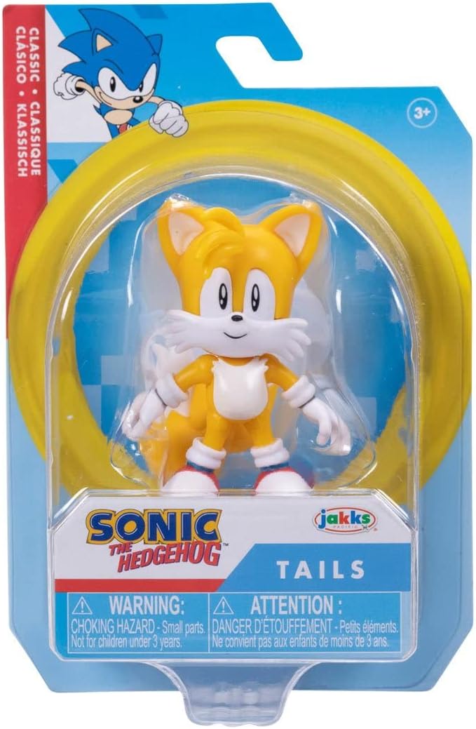 Sonic The Hedgehog 2.5" Classic Tails Action Figure | Sonic The Hedgehog 3 Inch Mini Figure Basic Wave 9 - Tails