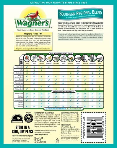 Wagner's 62012 Southern Regional Blend Wild Bird Food, 20-Pound Bag