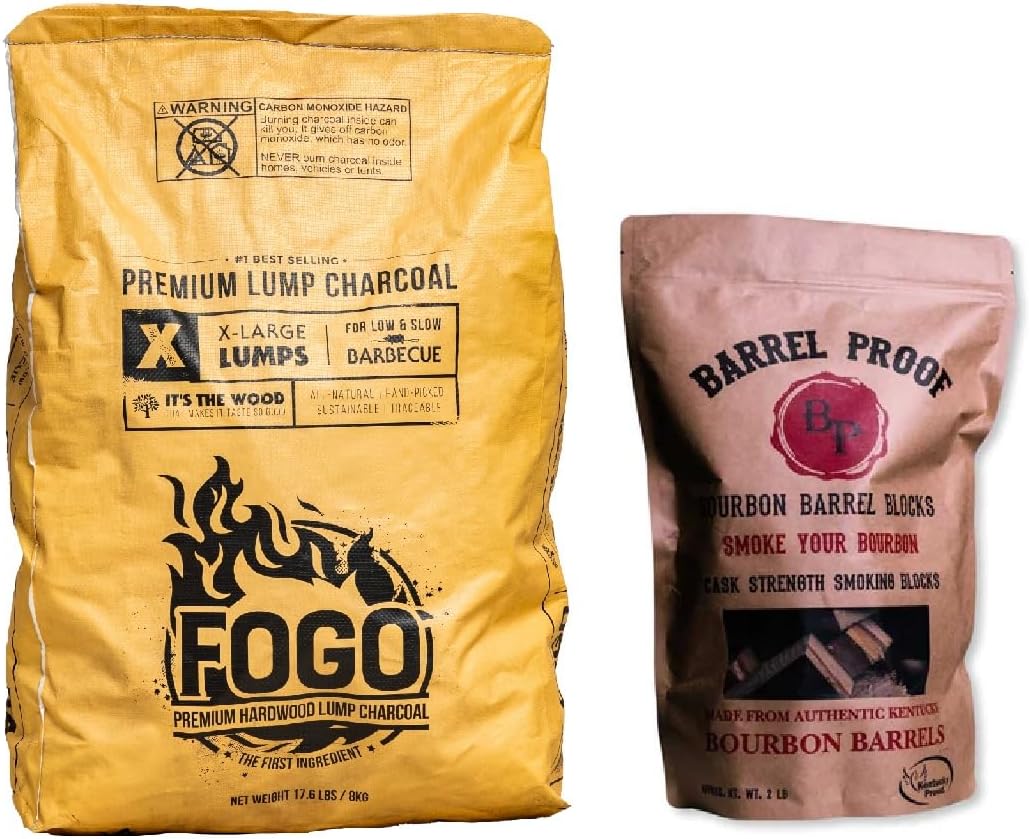 FOGO Super Premium Hardwood Lump Charcoal, Natural, Large Sized Lump Charcoal for Grilling and Smoking, Restaurant Quality, 35 Pound Bag
