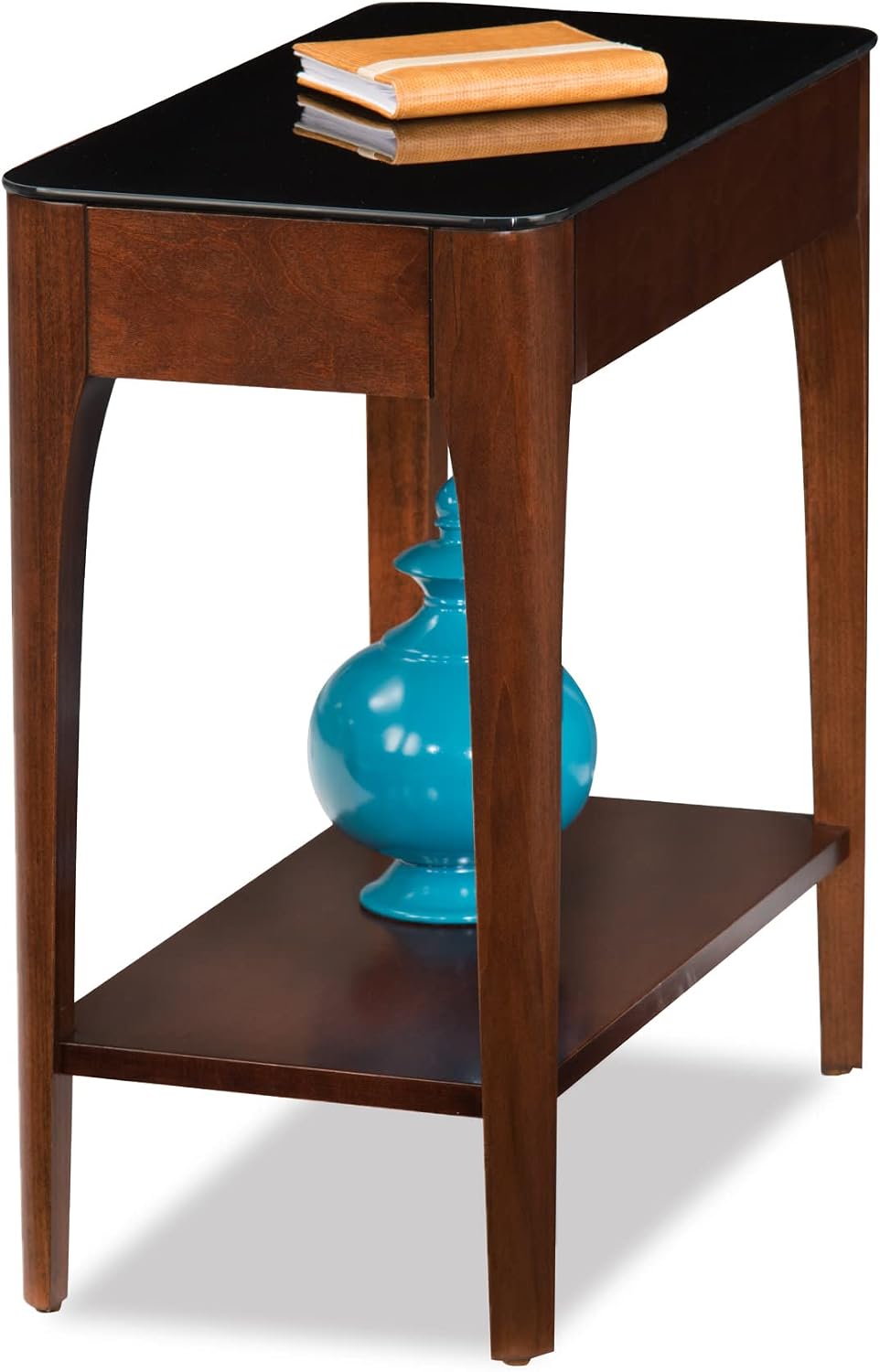 Leick Home Shield Wedge End Table, 21", Glazed Auburn