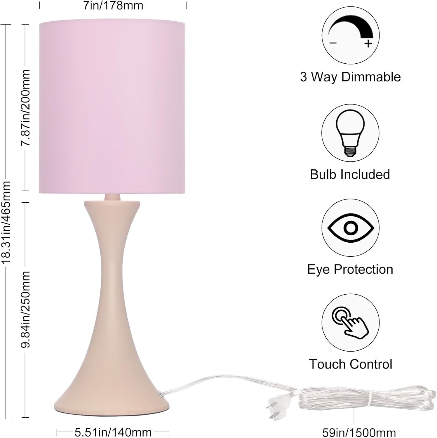 3 Way Touch Control Table Lamp