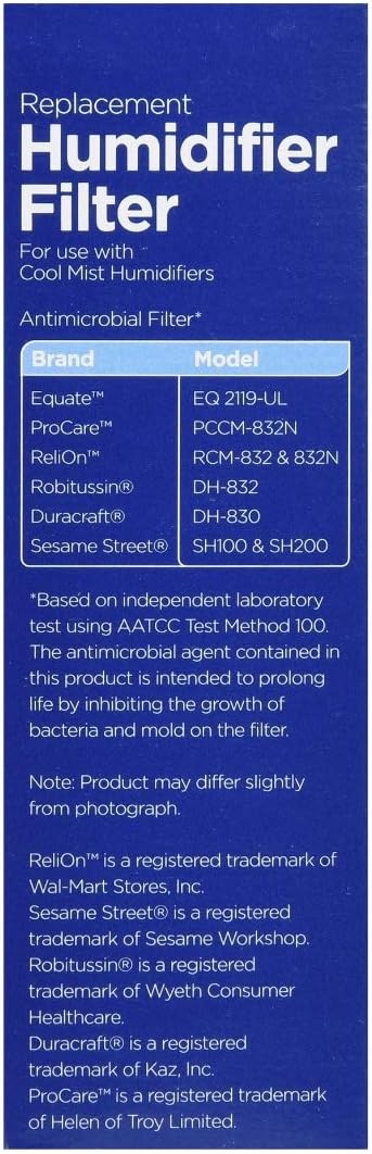 Equate Replacement Humidifier Filter 2-Pack