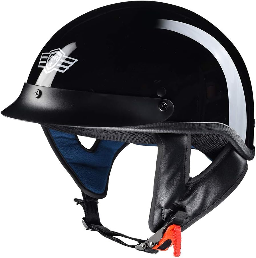 AHR Half Face Motorcycle Helmet DOT Approved Half Helmet for Motorbike | Cruiser Chopper, RUN-C & RUN-D Patriotic Flag