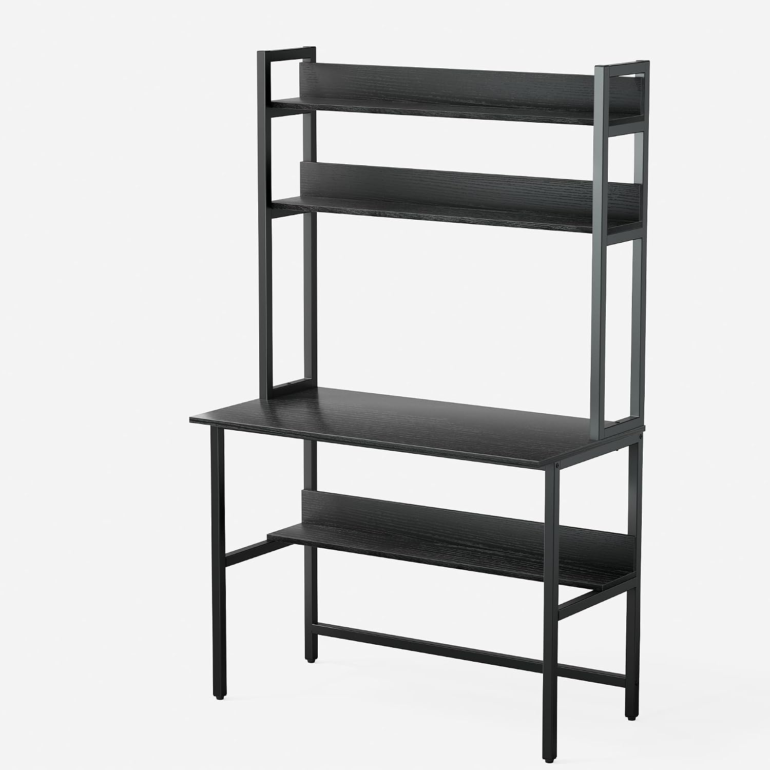 Aquzee Computer Desk with Shelves, 47" W x 23.6" D Gaming Desk with Hutch and Bookshelf