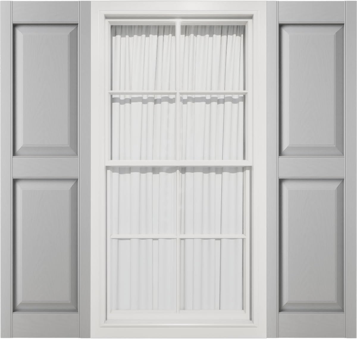Mid America 00021247002 Standard Size Williamsburg Double Panel Vinyl Shutters, w/Installation Shutter-Lok's & Matching Screws (Per Pair), 002, 12"W x 47"H, Black