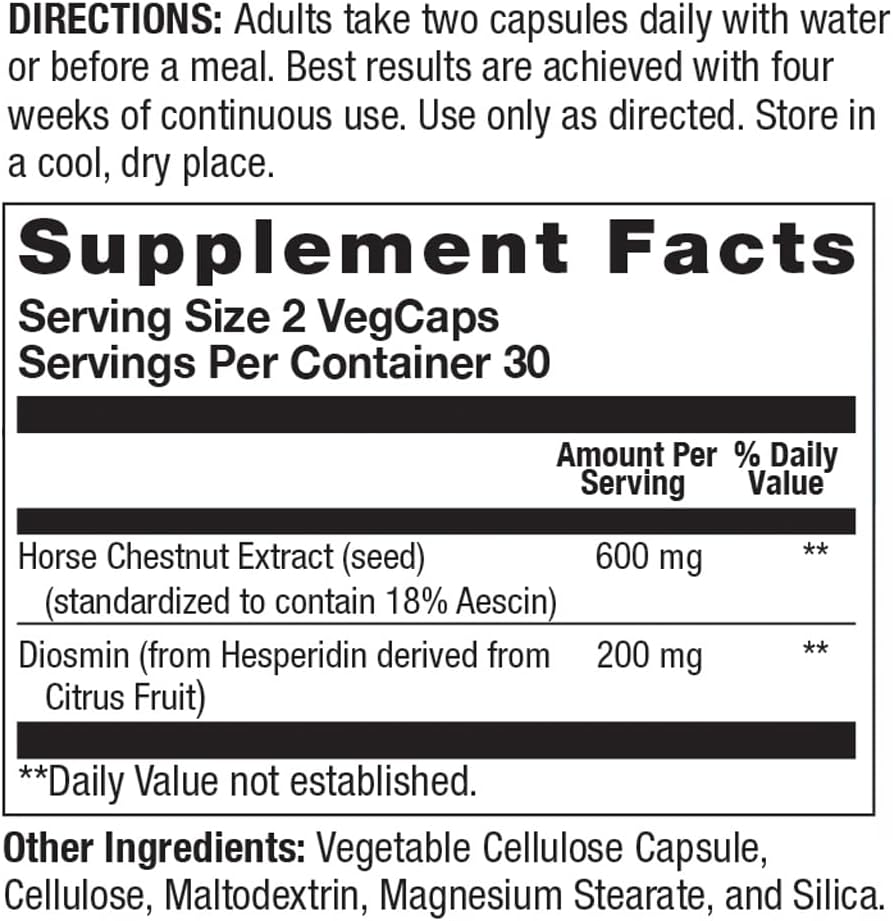 Body Gold Venastat, Leg Vein Support Supplements, 60 Veggie Capsules