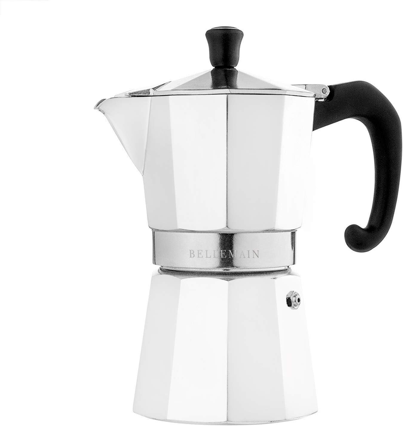 Bellemain Stovetop Espresso Maker, Italian Moka Pot, 6-Cup Silver | Classic aluminum design brews rich espresso at home or camping, with an easy-to-use and easy-to-clean design.