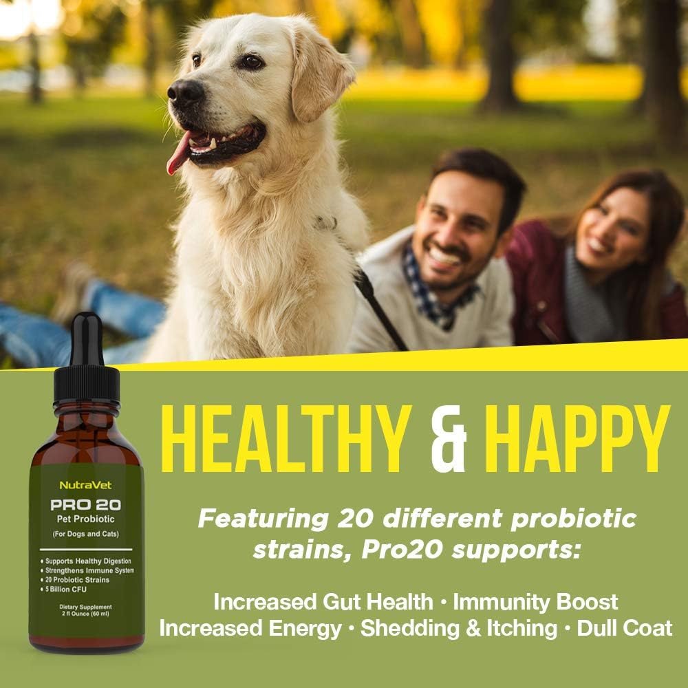 Probiotics for Dogs and Cat Probiotics - 120 Servings (1/2ml). 100% Natural Digestive Enzymes for Gas Relief and Healthy Digestion. Prebiotics via