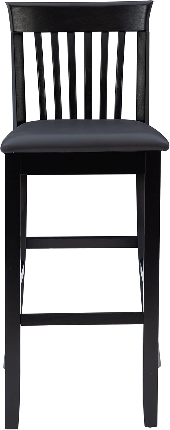 Linon Torino Collection Craftsman Counter Stool, 17.25"W x 19.5"D x 37"H, Black