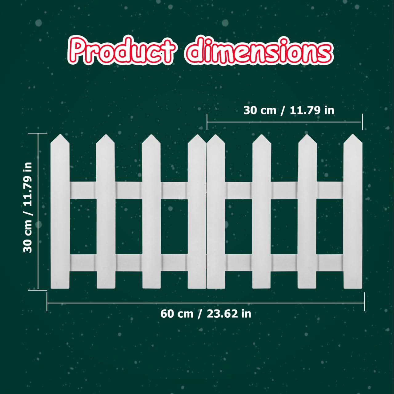 DOITOOL White Picket Fence Garden Border, Wood Decorative Garden Fence Animal Barrier Landscape Fencing Border for Dogs, Flower Bed
