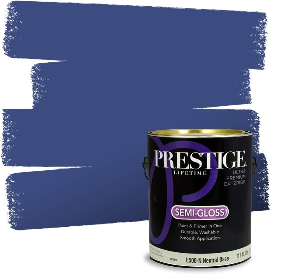 PRESTIGE Paints Exterior Paint and Primer In One, 1-Gallon, Satin, Comparable Match of Sherwin Williams* Blueblood*