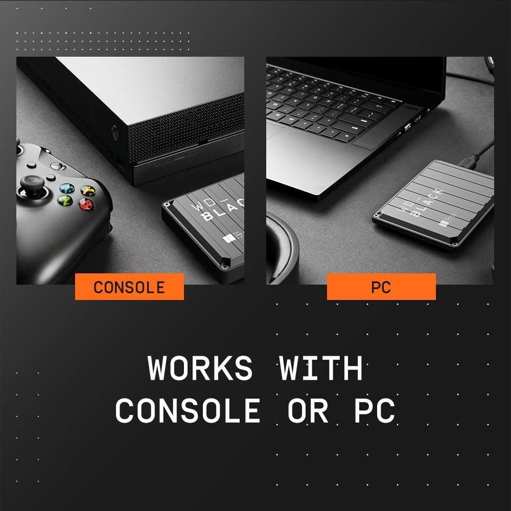 WD_BLACK 4TB P10 Game Drive, Portable External Hard Drive, Works with Playstation, Xbox, & PC - WDBA3A0040BBK-WESN