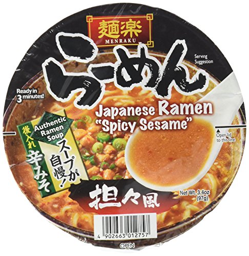 Hikari Menraku Ramen Noodles, Spicy Sesame, 3.4 Ounce (Pack of 12)