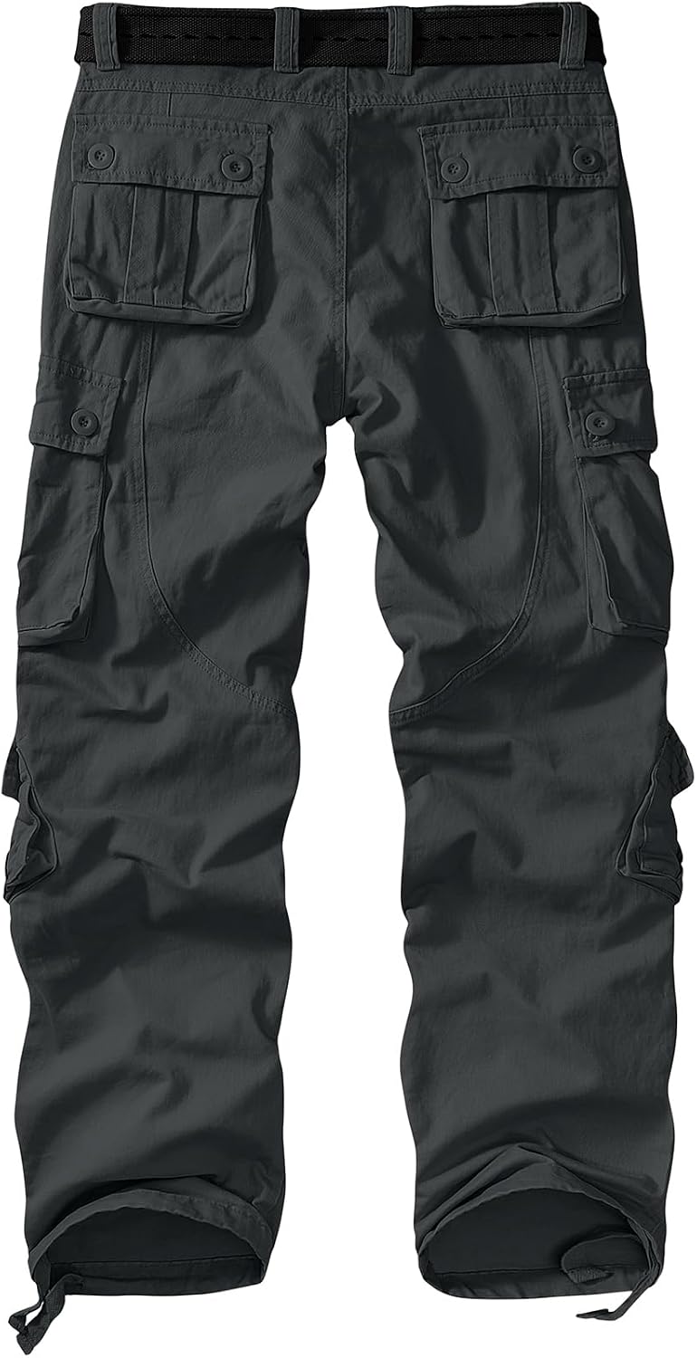 Mens Cargo Pants Camo Work Tactical Rip Stop BDU Casual Army Military Pants | 100% Cotton,Wear Resistant,Breathable,Sweat-absorbent,Men's Wild Cargo Pants with 8 Pockets,Relaxed Loose Fit Hiking Pants