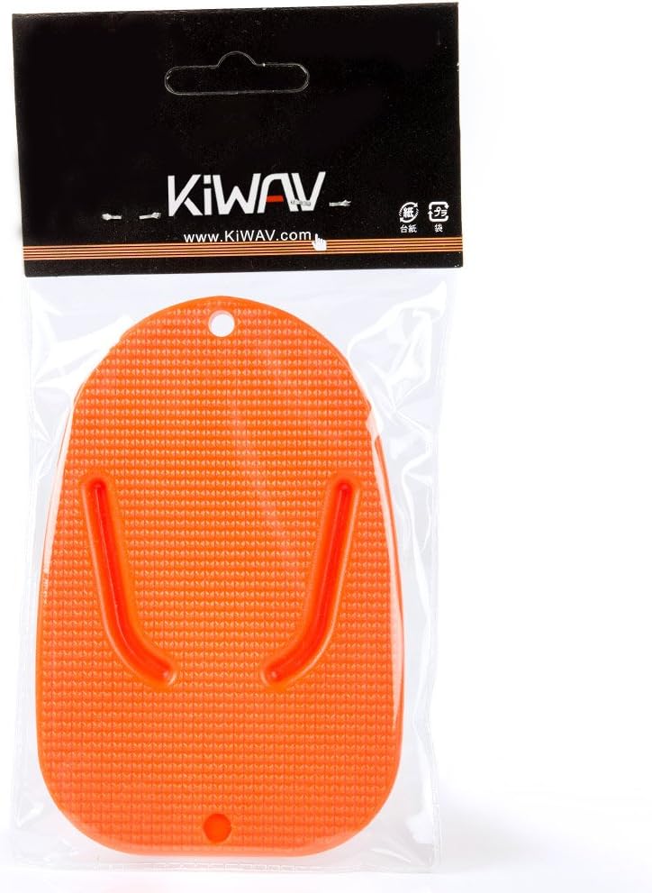 KiWAV Motorcycle Kickstand Pad Plate Support Accessory - Black - Soft Ground, Grass, Hot Pavement, Outdoor Parking, Anti Sinking