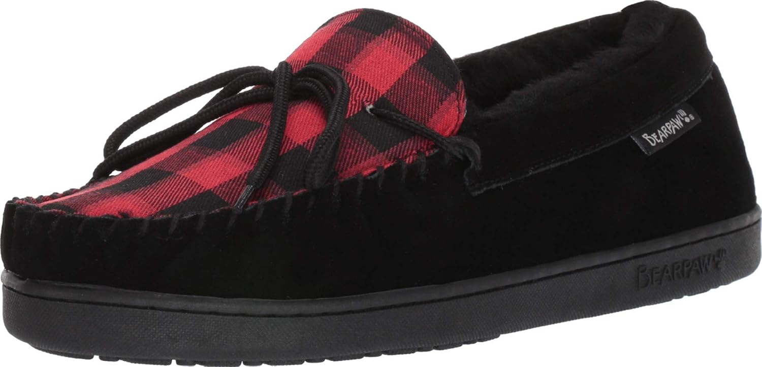 BEARPAW Moc II 2 - Men's Sheepskin Slipper - 1295M | Comfortable & Lightweight Men's Shoe, Medium Fit, Multiple Colors
