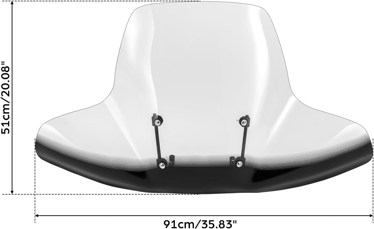 SLMOTO Universal Motorcycle Windshield Large ATV Windscreen Fit for Polaris