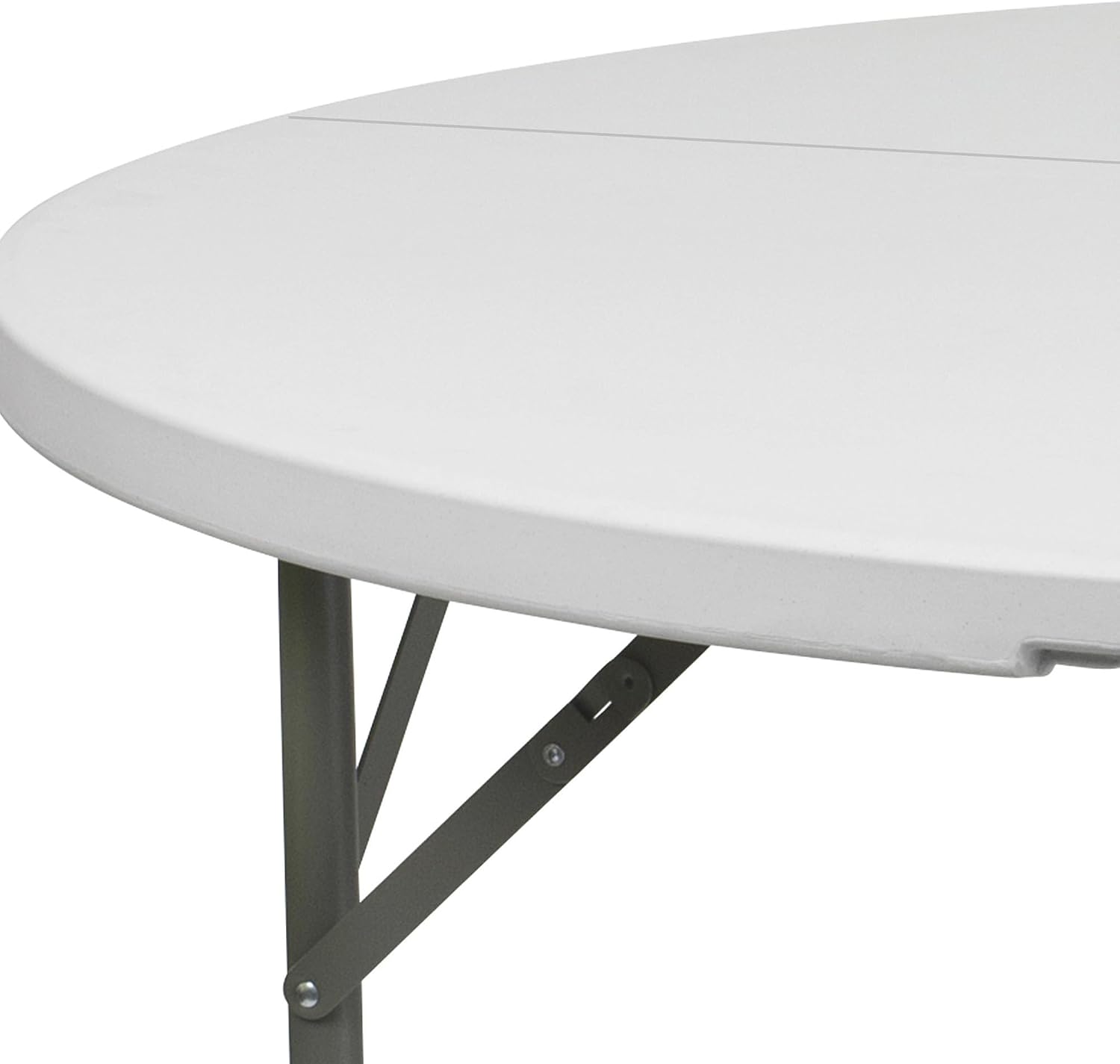 Flash Furniture Elon 5' Round All-Occasion Plastic Folding Event Table, Foldable Portable Banquet Table for Indoor/Outdoor Events, White | Lightweight, Easy Storage, Commercial Grade