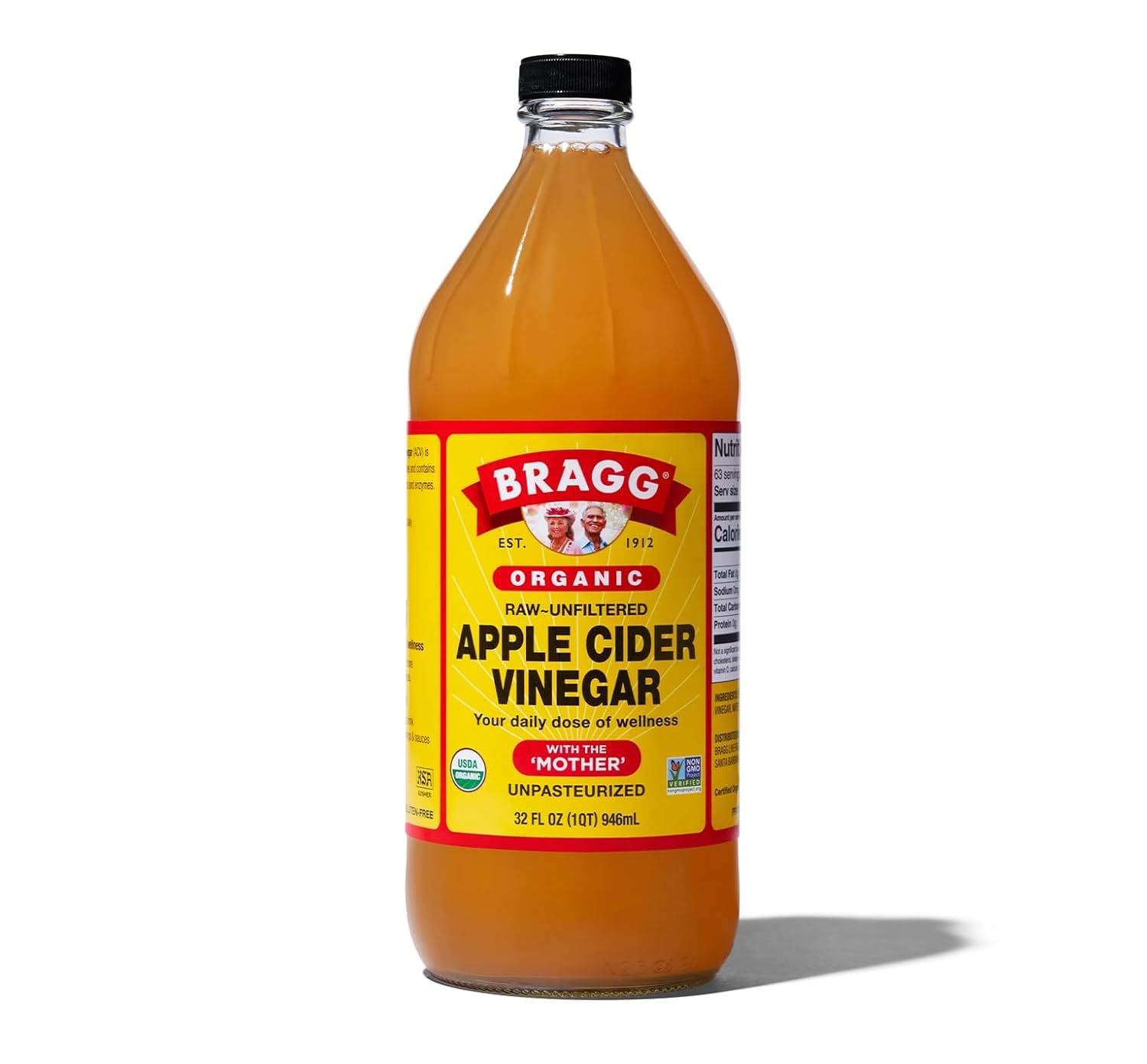 Bragg Organic Raw Apple Cider Vinegar, 32 Ounce - 1 Pack | Raw and Unfiltered