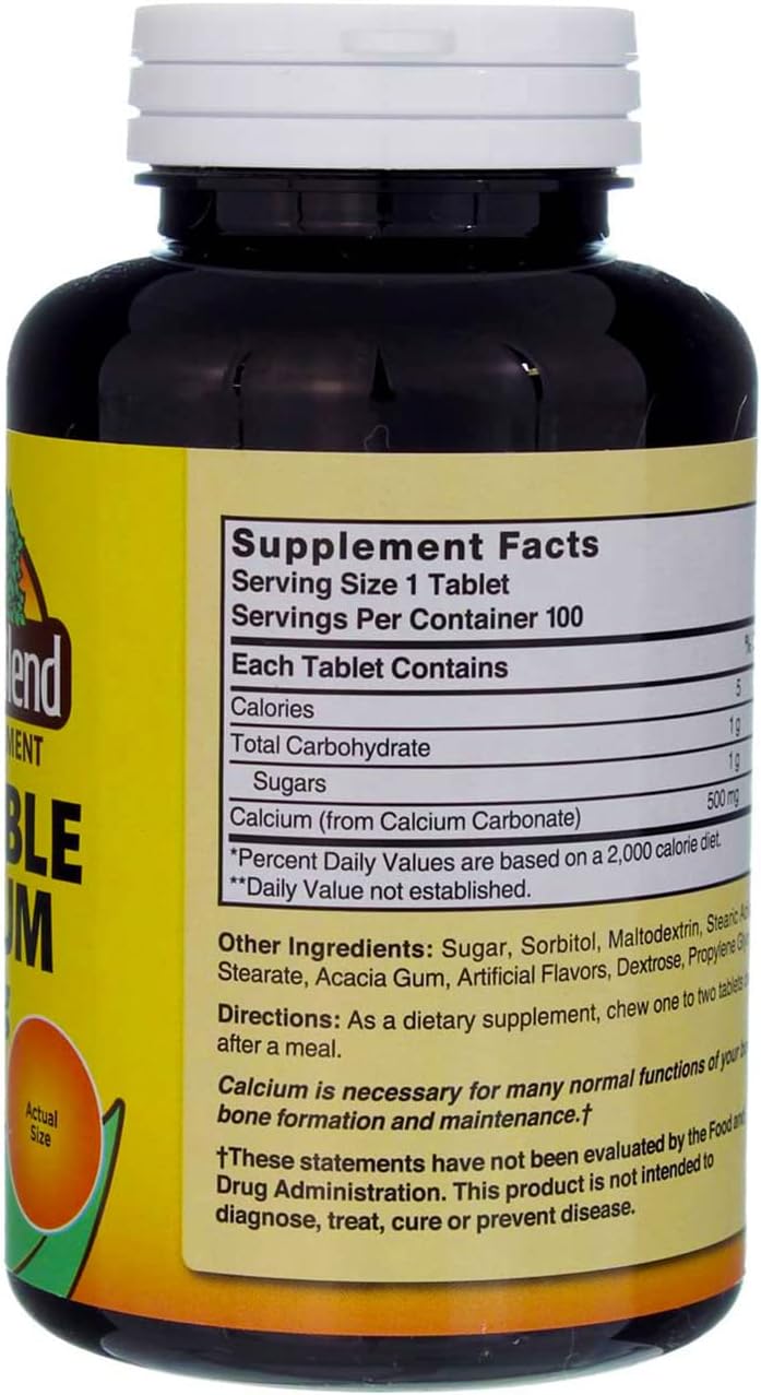 Nature's Blend Calcium Chewable Bavarian Cream 500 mg 100 Tabs