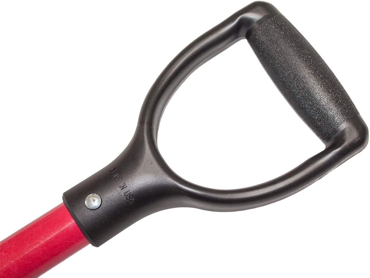 22" Combo Snow Shovel Pusher Fiberglass Handle, Made in USA | Top-grade poly, head 12.75"x22"x4.5", 56" length, Wirecutter Best Snow Shovel, D-grip