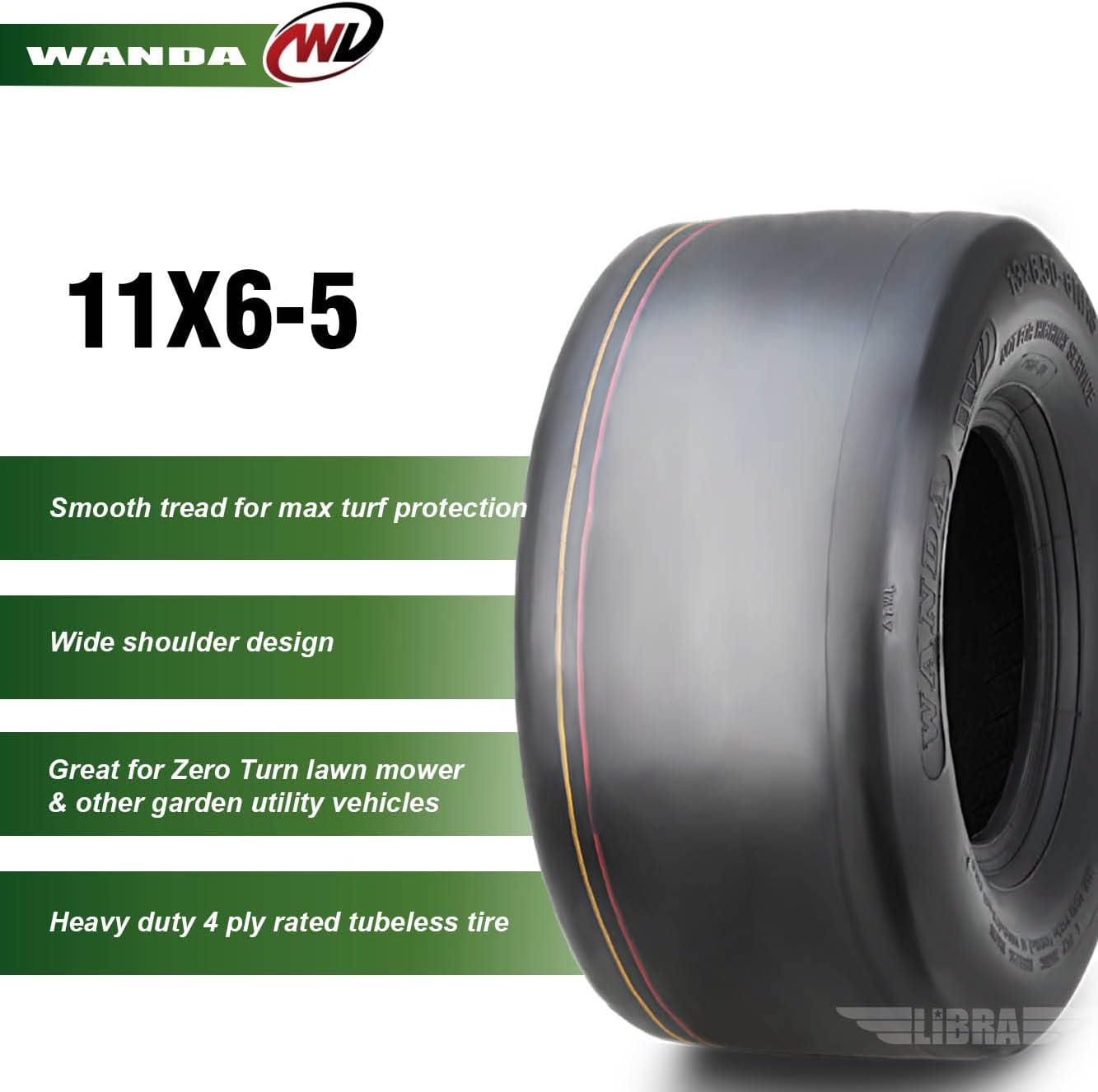 WANDA Set 2 15x6-6 15x6.00-6 Lawn Mower Tractor Turf Tires15x6x6 P332-13016 | Riding Lawn Mover, Garden Tractor