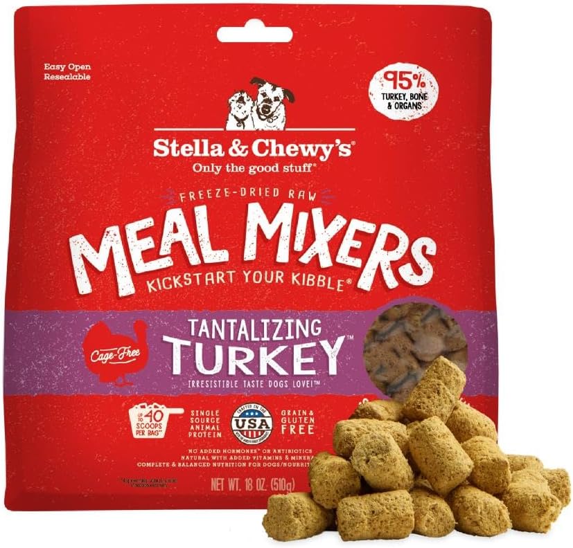 Stella & Chewy's Freeze-Dried Raw Chicken Meal Mixers- Dog Food Topper and Mixer - Made with 95% Cage-Free Chicken, Organs & Bone - Perfect for Picky Eaters - Grain-Free - 3.5oz