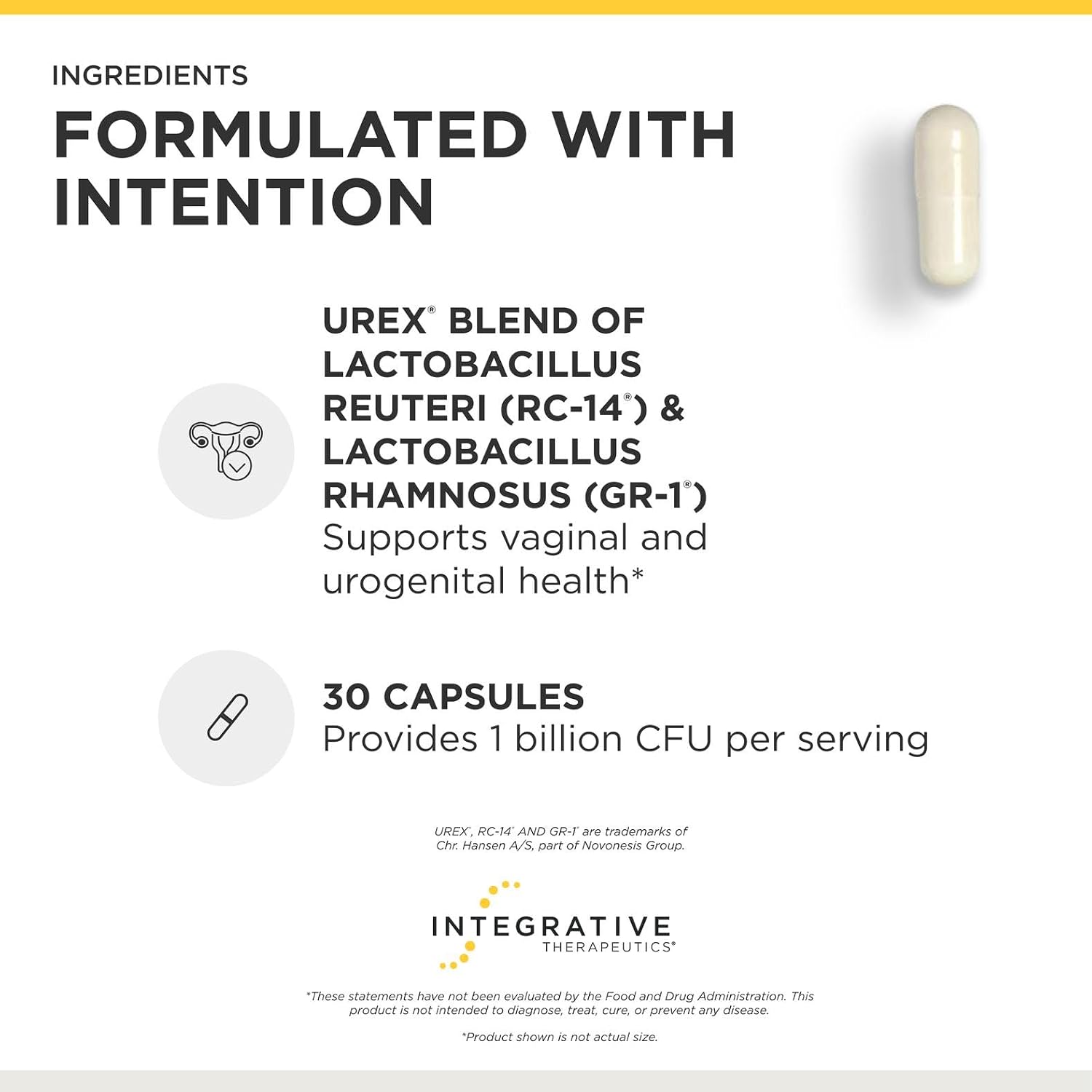 Integrative Therapeutics Pro-Flora Women’s Probiotic - Vaginal Health Probiotic*- Supports Urogenital Health in Women* - Convenient Daily Use - 30