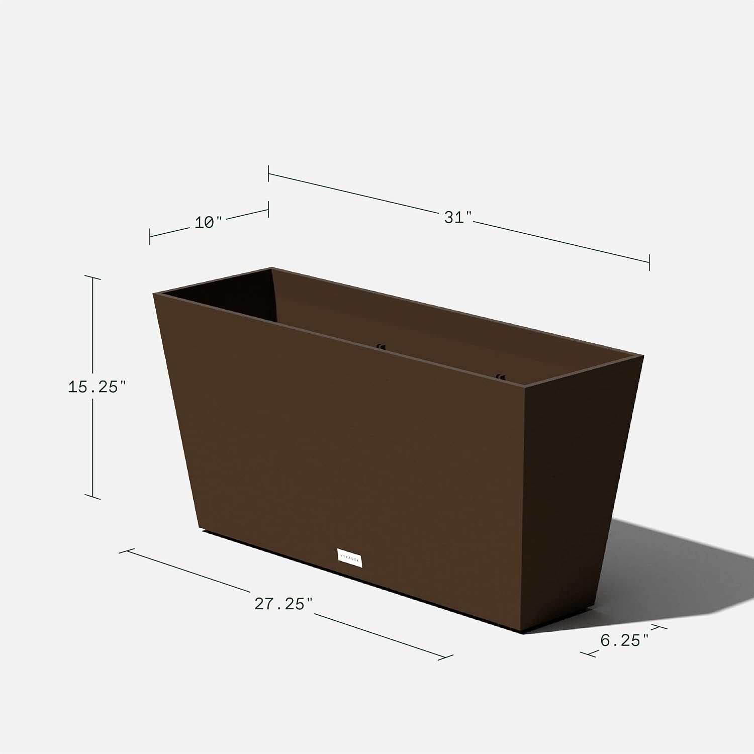 Veradek Pure Series Midori Planter - Wide Outdoor Planter | Made From Durable Plastic With Pre-Drilled Drainage Holes. Modern Porch/Patio Décor for Plants, Flowers and Herbs