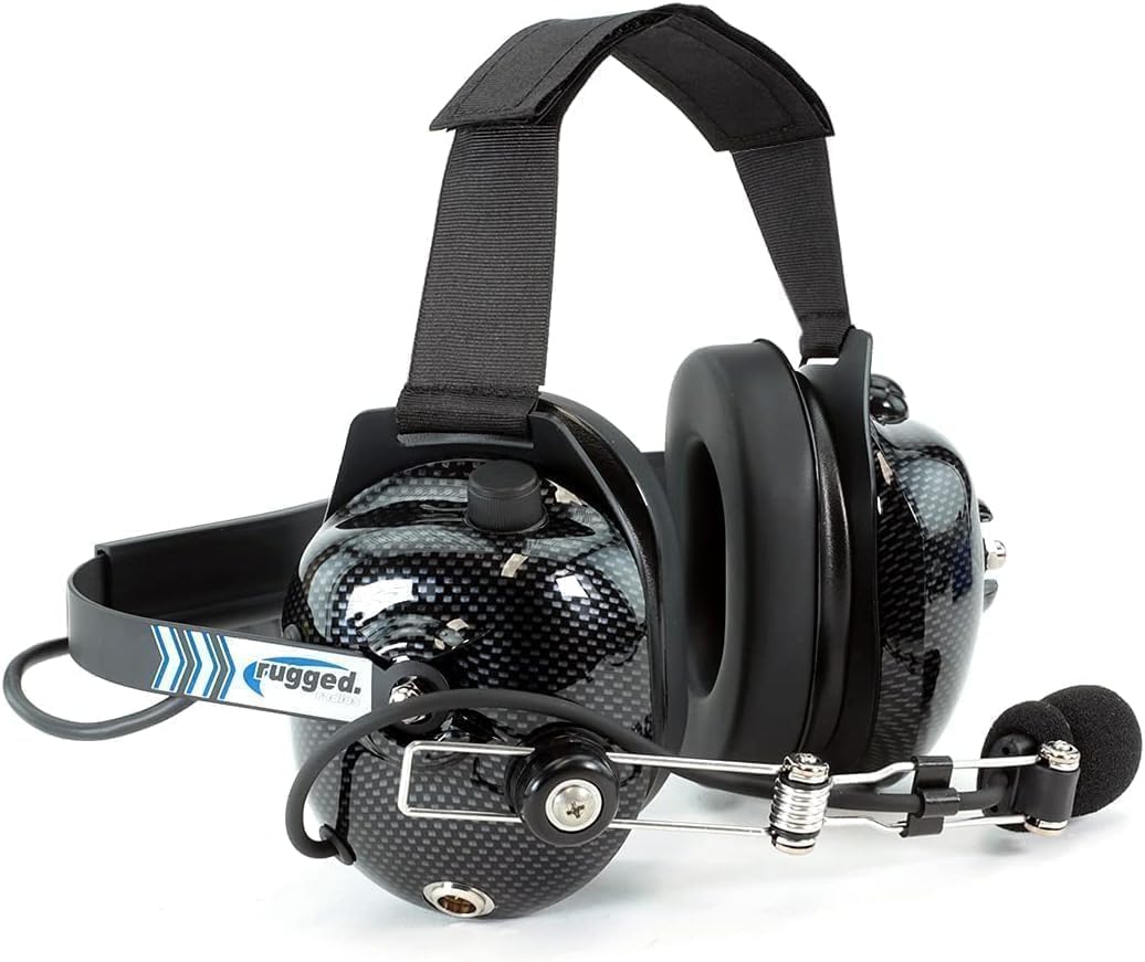 Rugged Radios H41 Behind-the-Head Racing & Industrial Headset | 24dB NRR with Dynamic Noise-Canceling Mic, Clear Hear Speakers, Volume Control