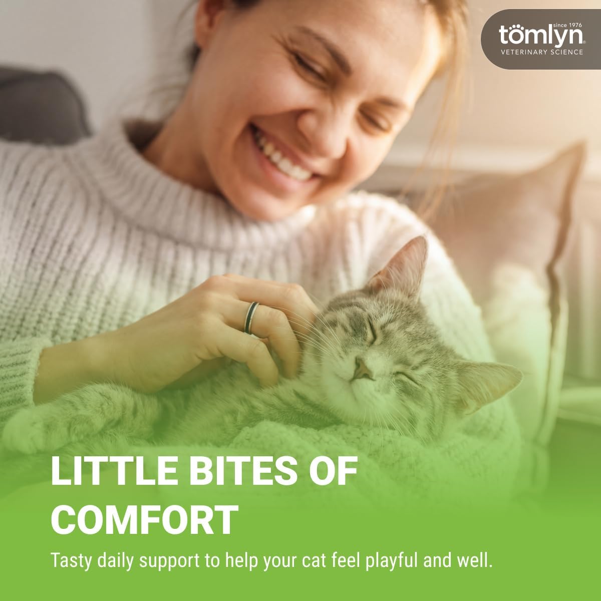 Tomlyn Immune Support Daily L-Lysine Supplement, Fish-Flavored Lysine Chews for Cats and Kittens, 30ct