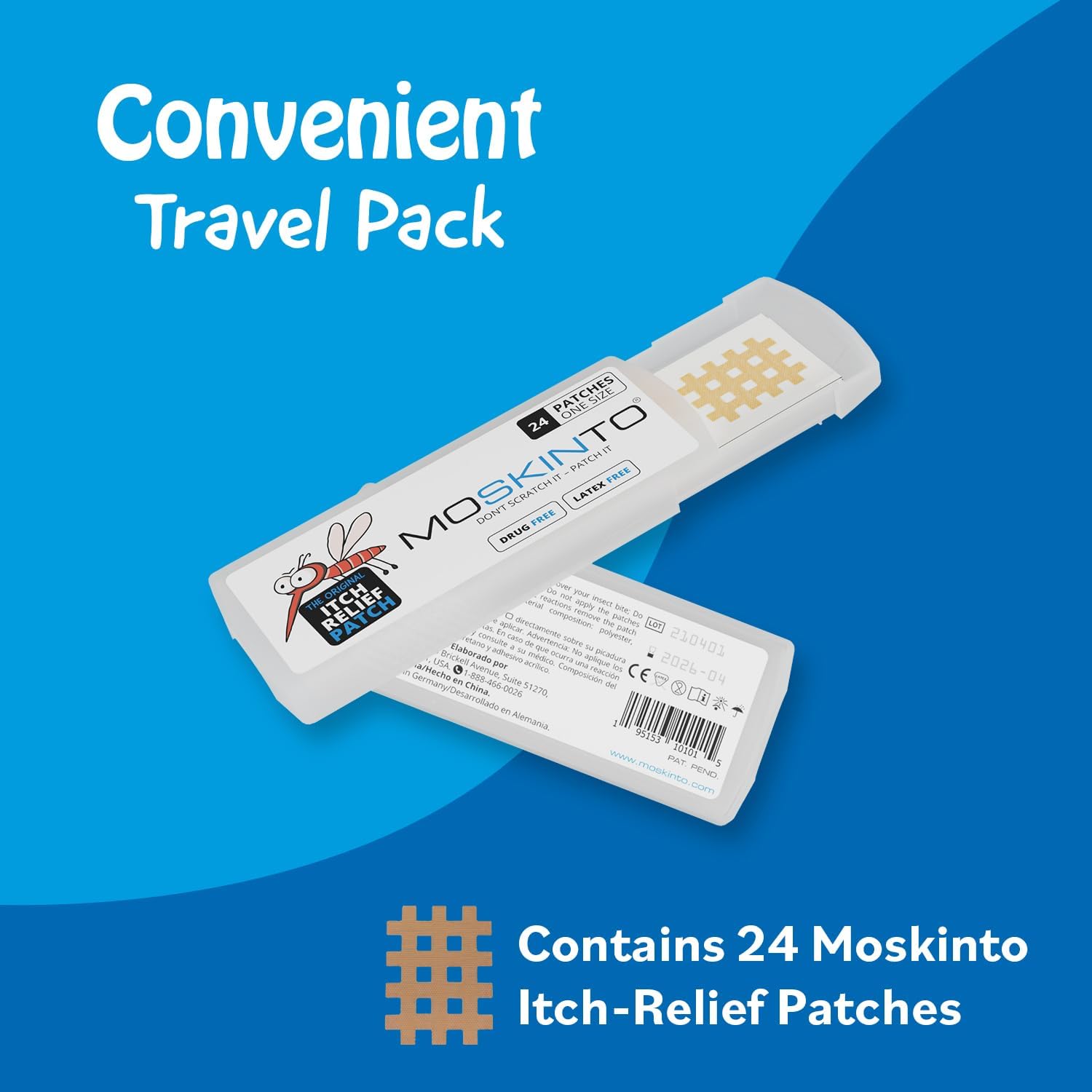 Moskinto The Original Mosquito Itch Relief Patches for Kids & Adults, Bug Bite Patches Soothe Swelling & Itching, Anti Itch Bug Bite Relief