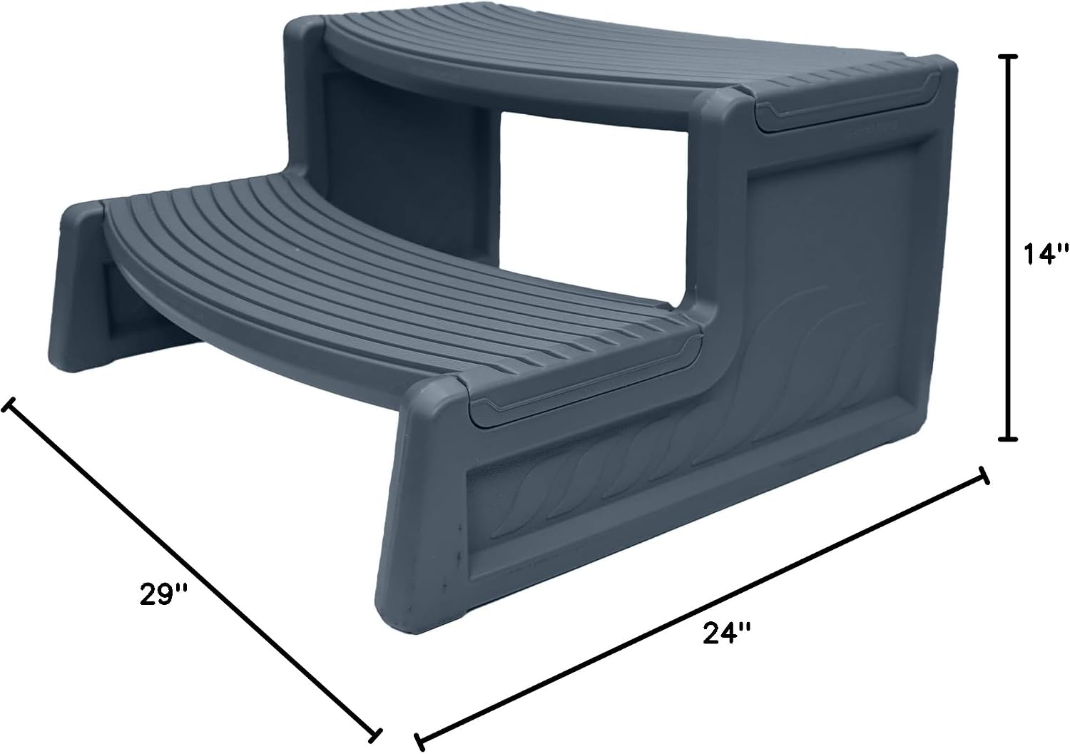 Confer Plastics Resin Multi Purpose Outdoor Non Slip Portable Spa and Hot Tub Handi-Step Deck Patio Steps Accessories, Charcoal Grey