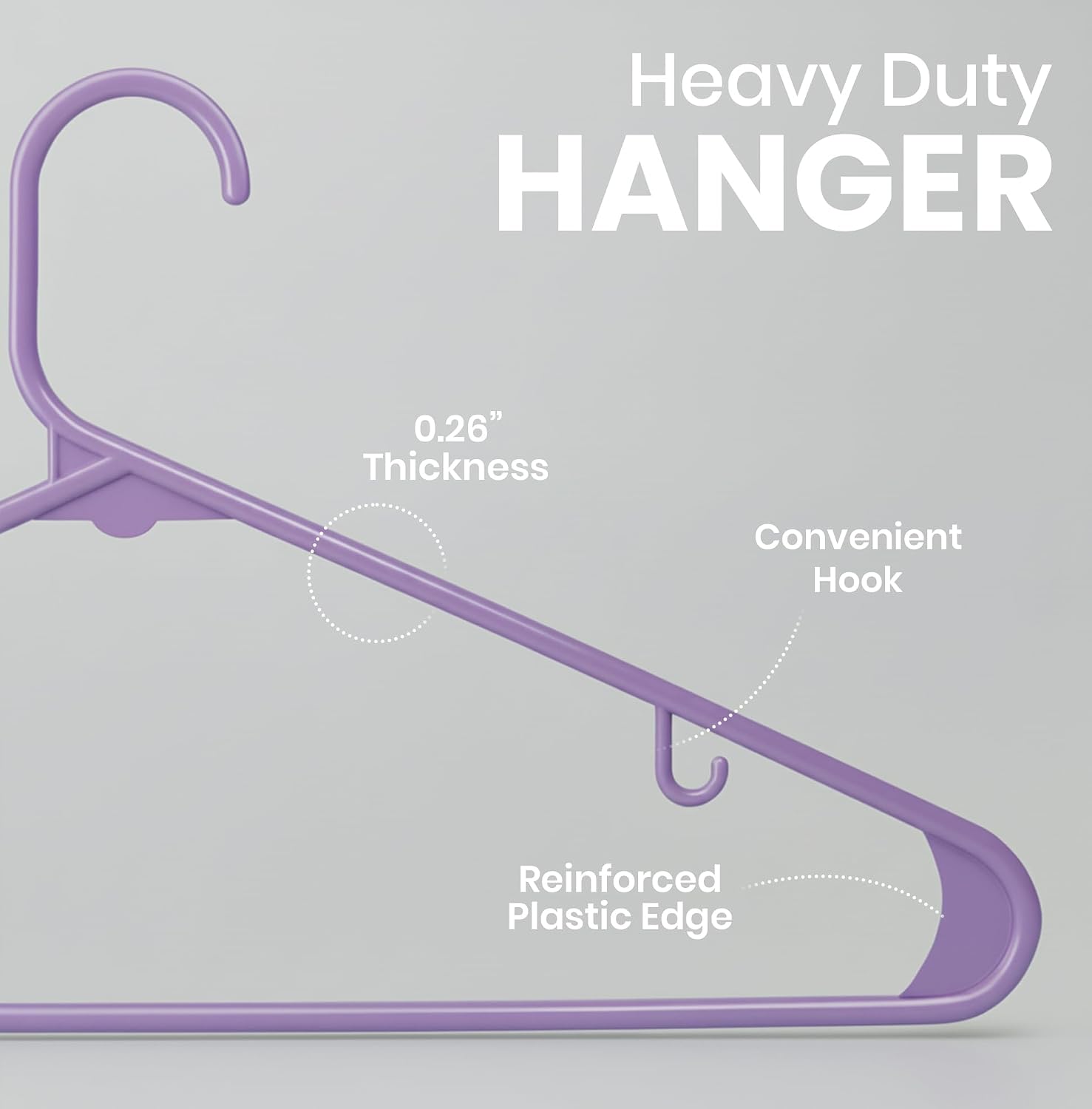 Utopia Home Plastic Hangers 50 Pack – Built-in Strap Hooks Black