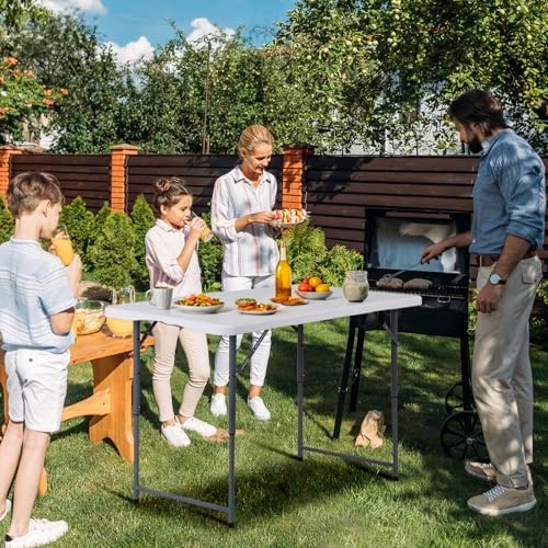 ZenStyle 3 ft Indoor Outdoor Heavy Duty Portable Plastic Folding Table