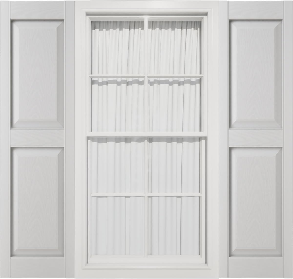 Mid America 00021247002 Standard Size Williamsburg Double Panel Vinyl Shutters, w/Installation Shutter-Lok's & Matching Screws (Per Pair), 002, 12"W x 47"H, Black