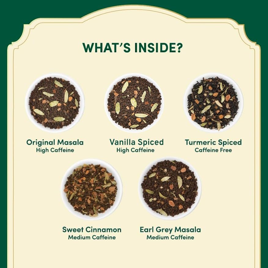 VAHDAM, Assorted Green Tea Bags Sampler (5 Flavors, 20 Ecofriendly Pyramid Tea bags) I Gift Ideas for Women & Men | Himalayan Green Tea Varieties | Gluten Free & Non GMO | Gift Ideas for Him/Her