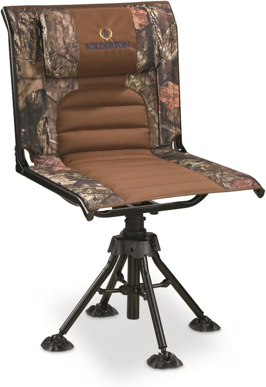 360 Degree Swivel Camo Hunting Blind Chair, Folding, Lightweight, Portable, Padded Cushion Hunting Seat 300 lbs Capacity, Hunt Gear and Equipment