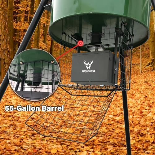 Highwild Varmint Cage Feeder Guard for 30 & 55 Gallon Barrels | Steel Feeder Protector Helps Keep Raccoons, Squirrels, Birds and Other Wildlife Away
