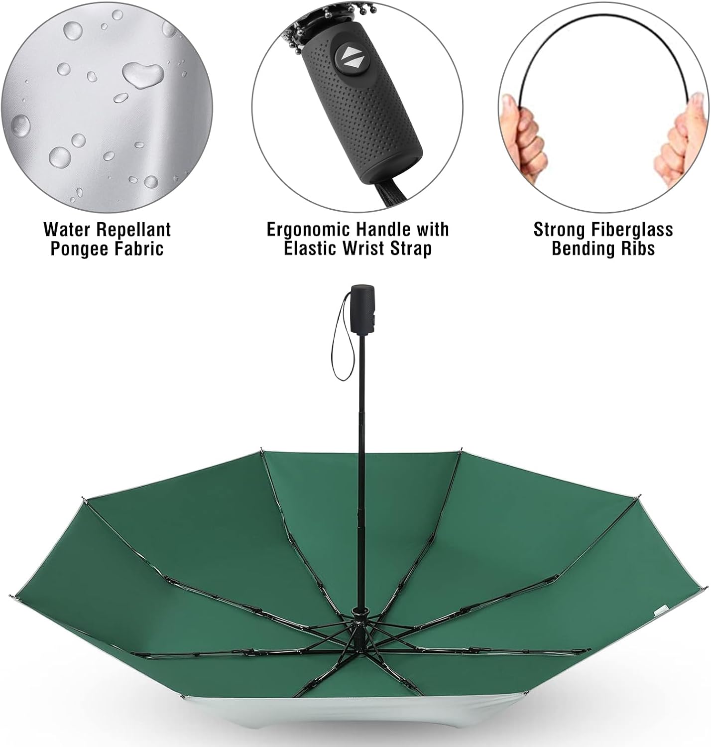 G4Free UPF 50+ UV Protection Travel Umbrella 42/46 Inch Auto Open Close