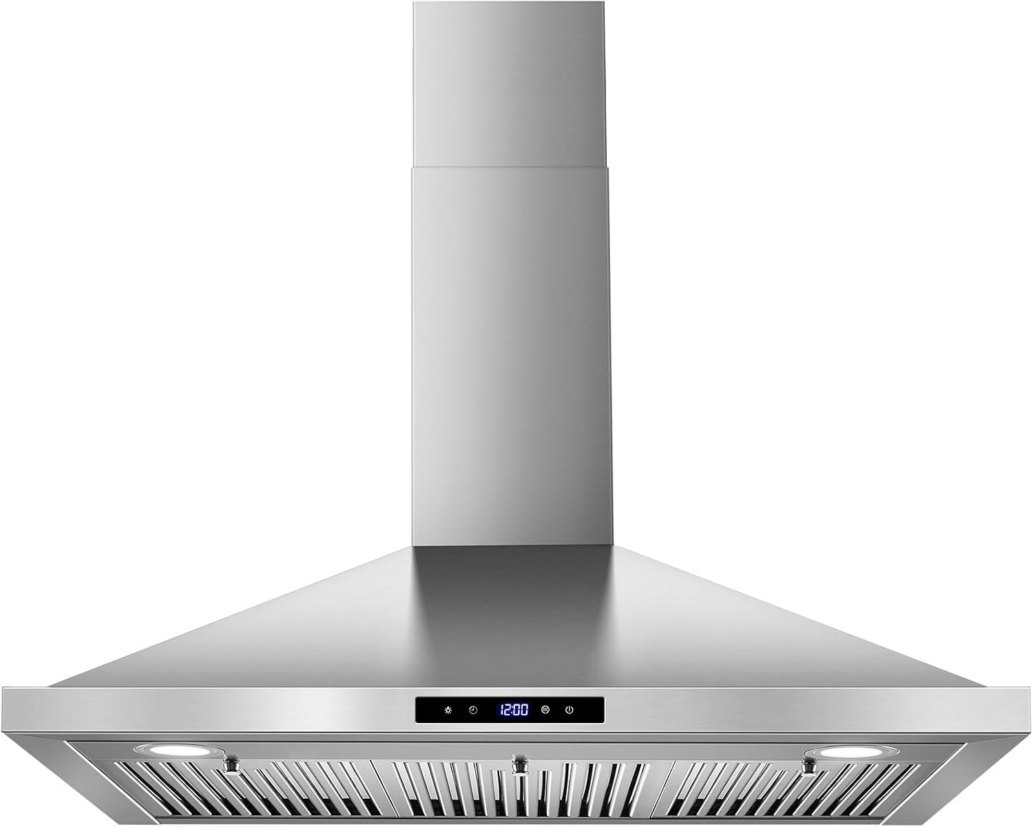 Tieasy Wall Mount Range Hood 30 inch Kitchen Hood 700 CFM with Ducted/Ductless Convertible Duct, Touch Control, Permanent Filters, Stainless Steel