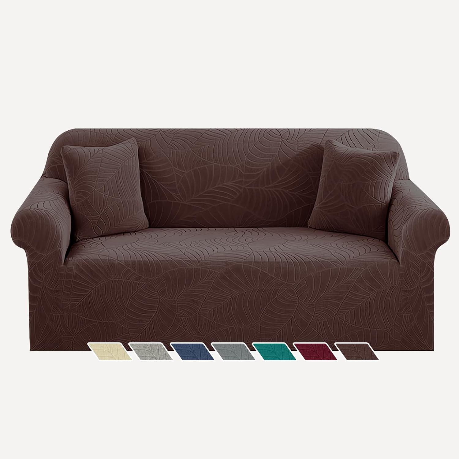 YEMYHOM Couch Cover Latest Jacquard Design High Stretch Sofa Covers for 2 Cushion Couch